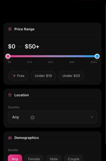 OnlyFans filters demo